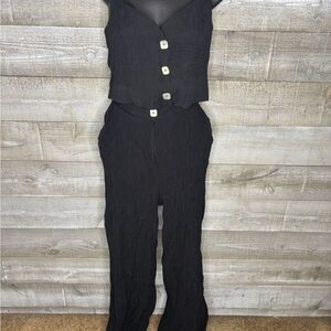 Jason Wu large Black Women's pant vest set two piece